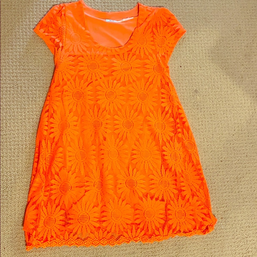 Urban outfitters orange sunflower dress